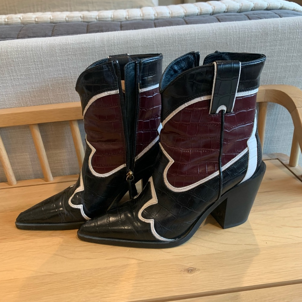 Zara leather cowboy ankle boots - Picture 7 of 7